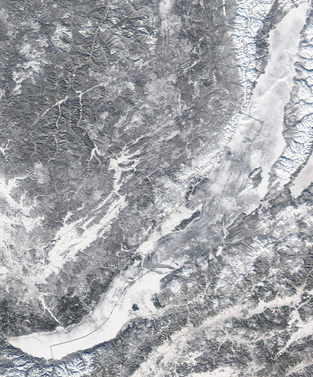 Спутниковый снимок Байкала 2023-01-23