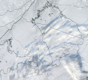 Спутниковый снимок Ладога, Финский залив 2023-01-23