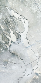 Спутниковый снимок Онежского озера 2023-01-23