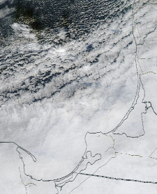 Спутниковый снимок  Куршский и Калининградский залив 2023-01-24
