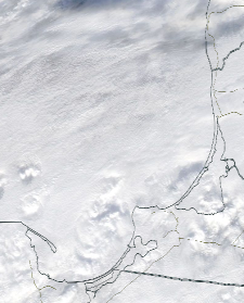 Спутниковый снимок  Куршский и Калининградский залив 2023-01-26