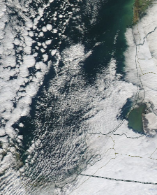 Спутниковый снимок  Куршский и Калининградский залив 2023-01-27