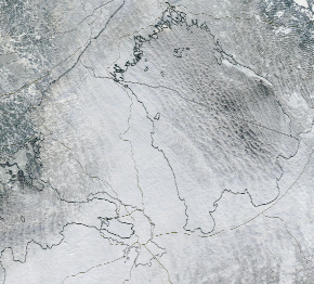 Спутниковый снимок Ладога, Финский залив 2023-01-27