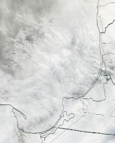 Спутниковый снимок  Куршский и Калининградский залив 2023-01-29