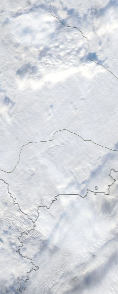 Спутниковый снимок  Рыбинского водохранилища и Белого озера 2023-01-29