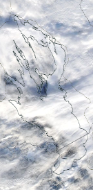 Спутниковый снимок Онежского озера 2023-01-31