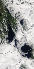 Спутниковый снимок Онежского озера 2023-05-19