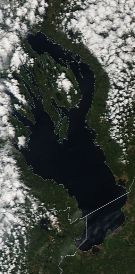 Спутниковый снимок Онежского озера 2023-05-20