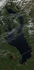 Спутниковый снимок Онежского озера 2023-05-21