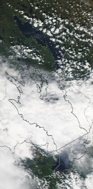 Спутниковый снимок Онежского озера 2023-05-22