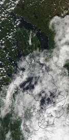 Спутниковый снимок Онежского озера 2023-05-25