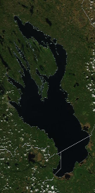 Спутниковый снимок Онежского озера 2023-05-28