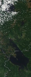 Спутниковый снимок  Рыбинского водохранилища и Белого озера 2023-05-29