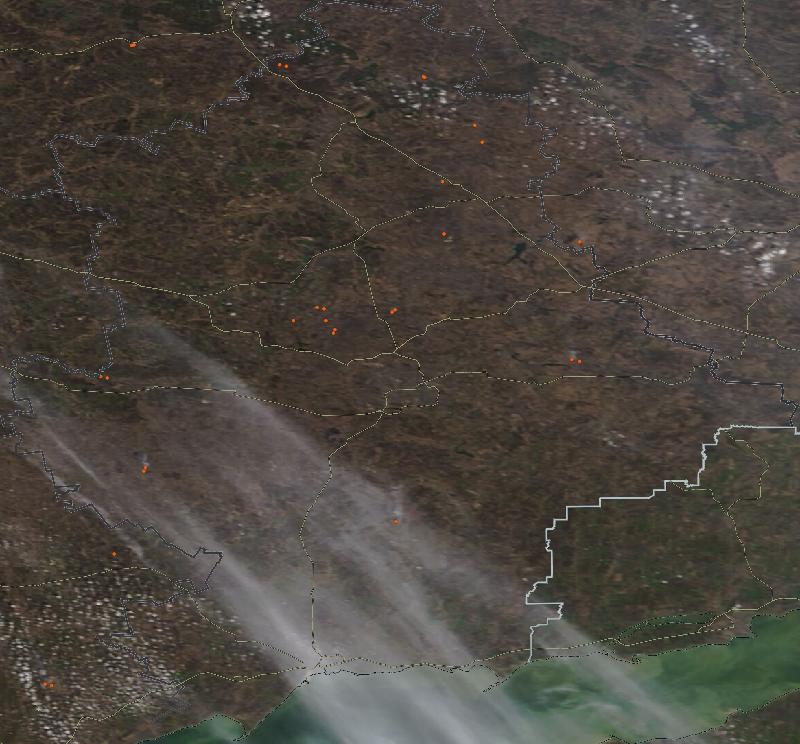 Фото с погодного спутника NASA: Донецкая область, 28.03.2024г.